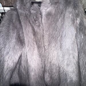 Zara Gray Faux Fur Jacket